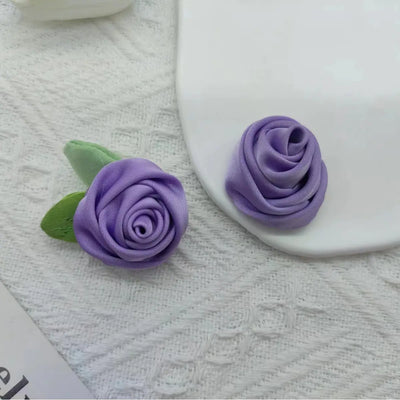 New Satin Rose and Leaf Hair Accessory for Apparel