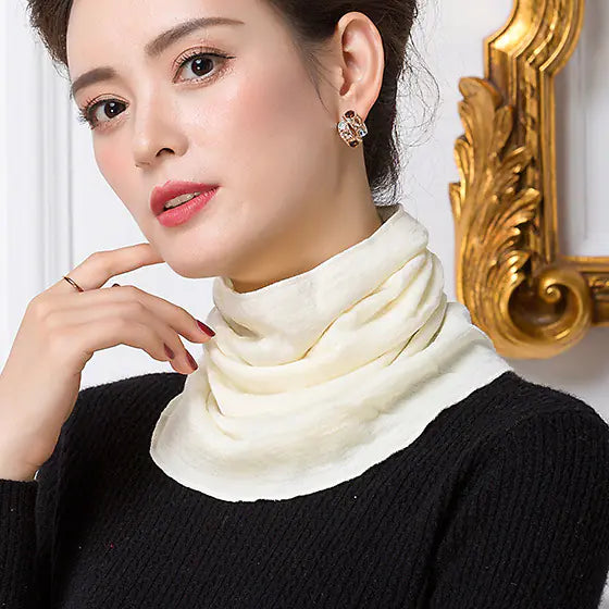 Autumn Winter 100% Wool Double-Layer Neck Warmer