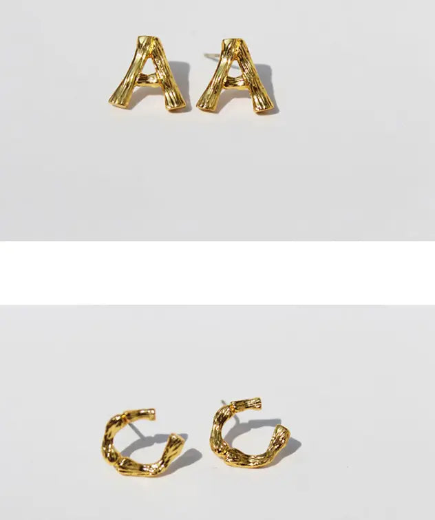 S925 Silver Needle Letter Earrings for Women