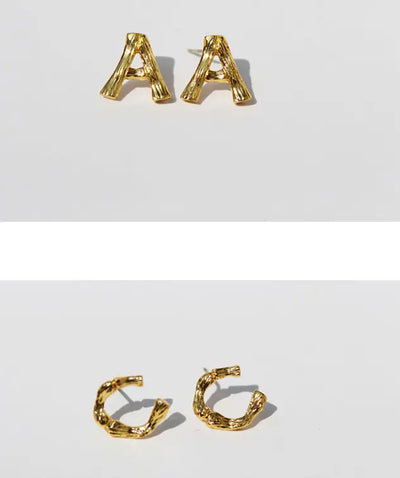 S925 Silver Needle Letter Earrings for Women