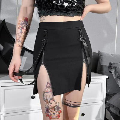 High Slit A-Line Skirt for Women's Fashion