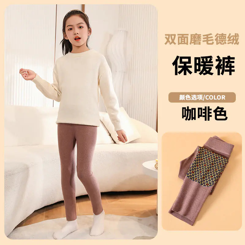 Girls' Warm Fleece Trousers for Winter Schoolwear