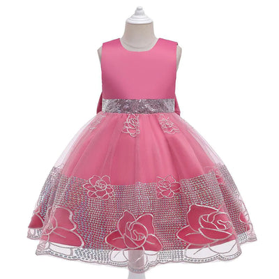 2023 New Embroidered Mesh Princess Dress for Girls