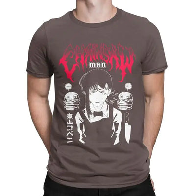 Men's Cotton T-Shirt with Retro Anime Scene Design