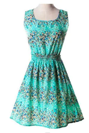 2018 Summer Plus Size Floral Chiffon Dress and Skirt