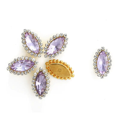 Colorful Glass Teardrop Rhinestone Hair Accessories