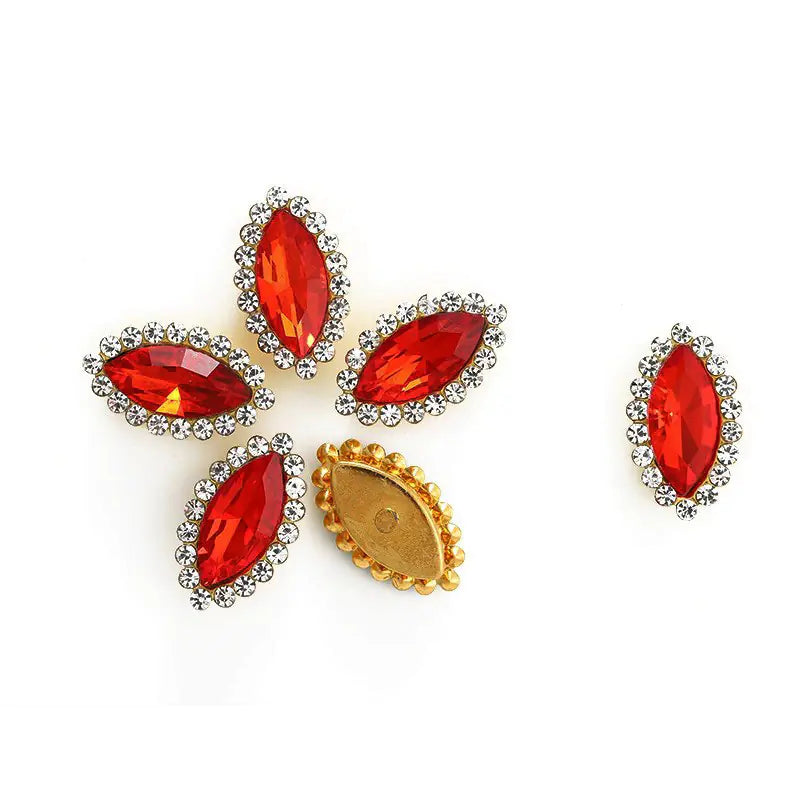 Colorful Glass Teardrop Rhinestone Hair Accessories