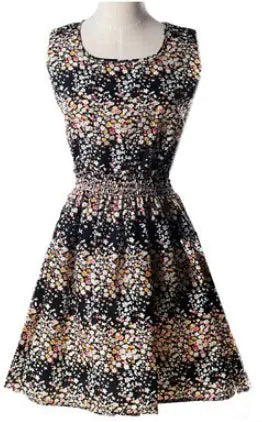 2018 Summer Plus Size Floral Chiffon Dress and Skirt