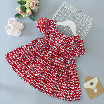 Girls' Floral Dress with Bowknot for Kids