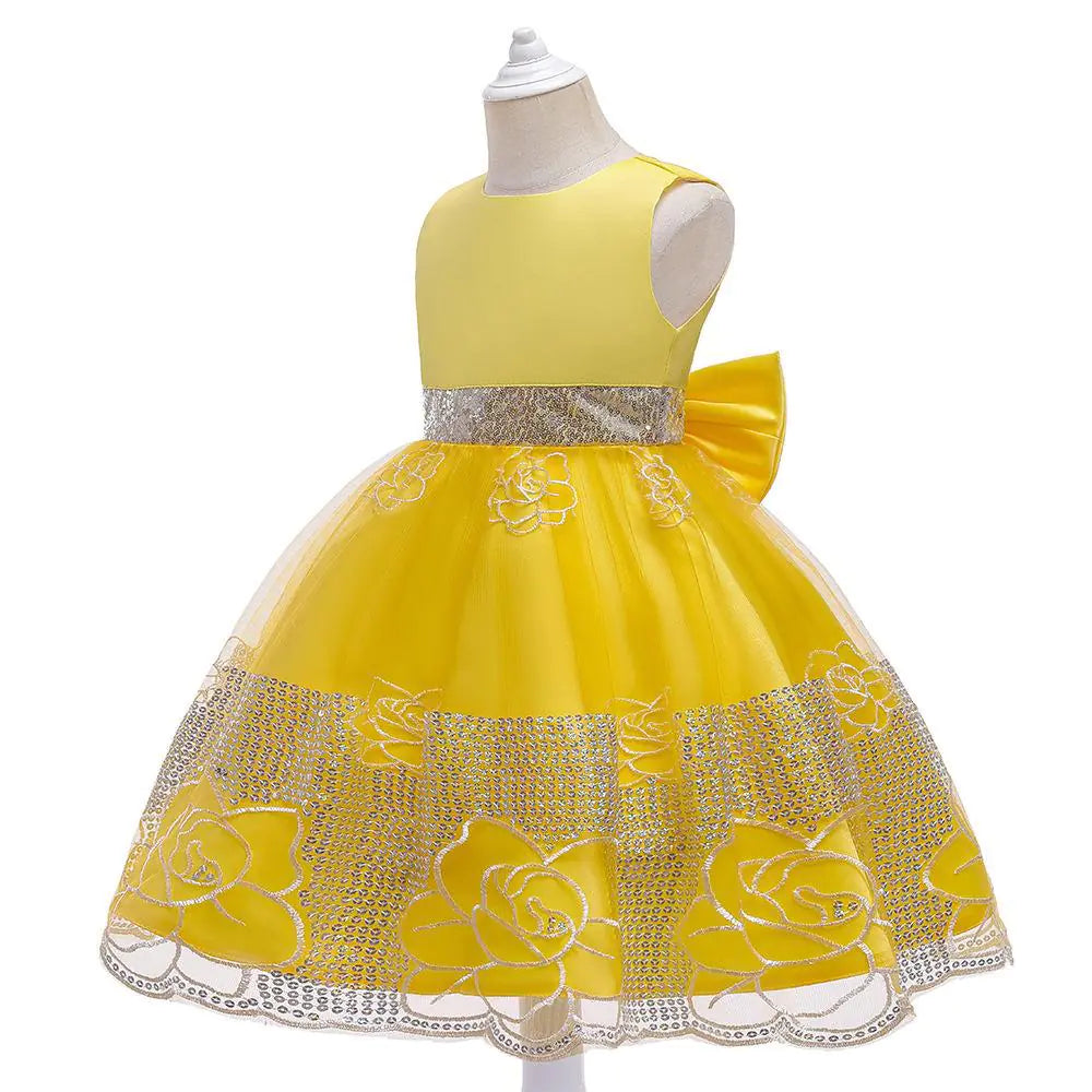 2023 New Embroidered Mesh Princess Dress for Girls