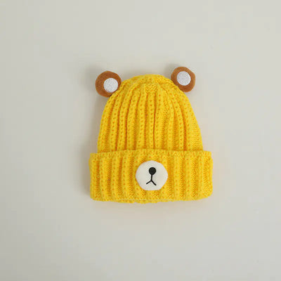 Knitted Bear Hat in Candy Color Woolen Style