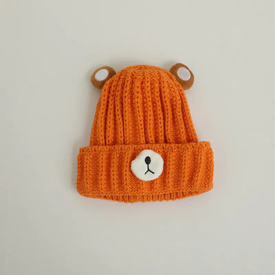 Knitted Bear Hat in Candy Color Woolen Style
