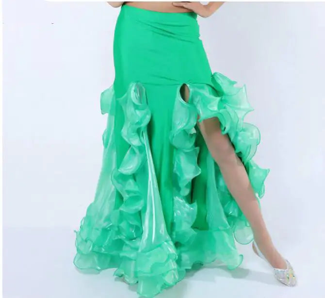 Belly Dance Long Skirt with Slit Hemming