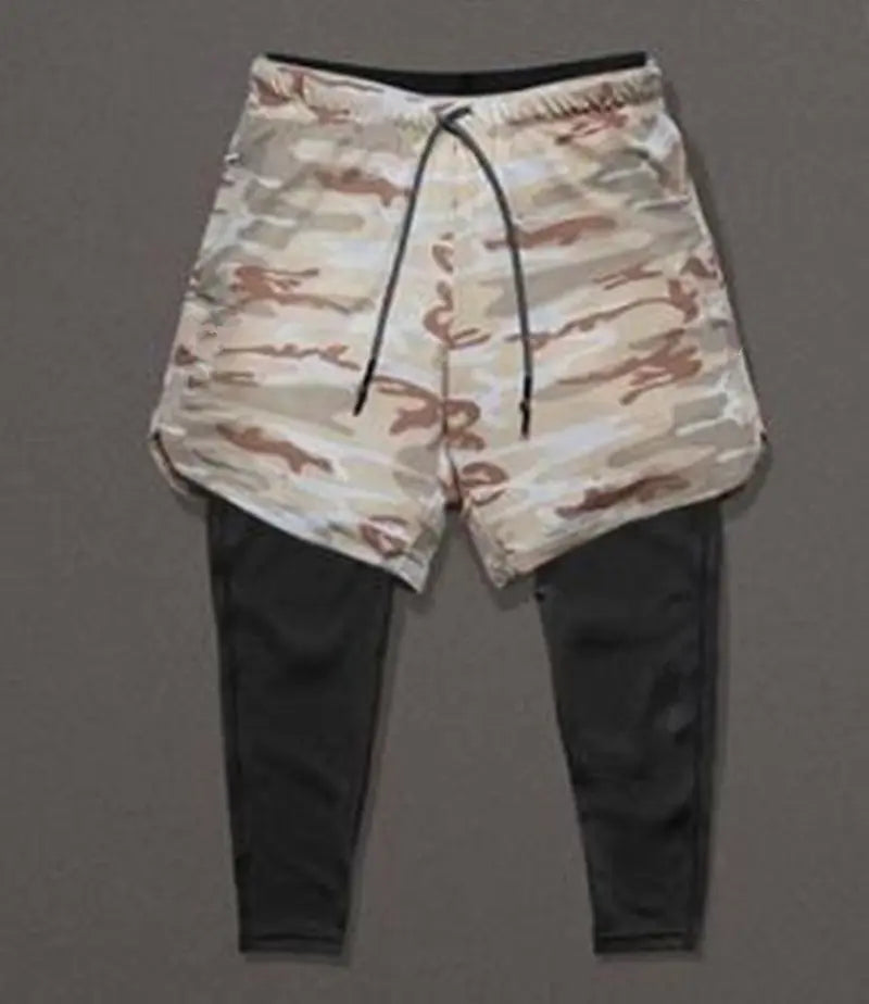 Men's 2-in-1 Quick Dry Running Gym Sports Shorts