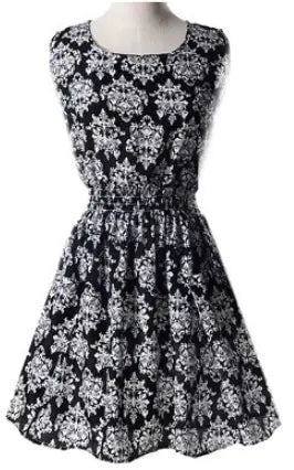 2018 Summer Plus Size Floral Chiffon Dress and Skirt