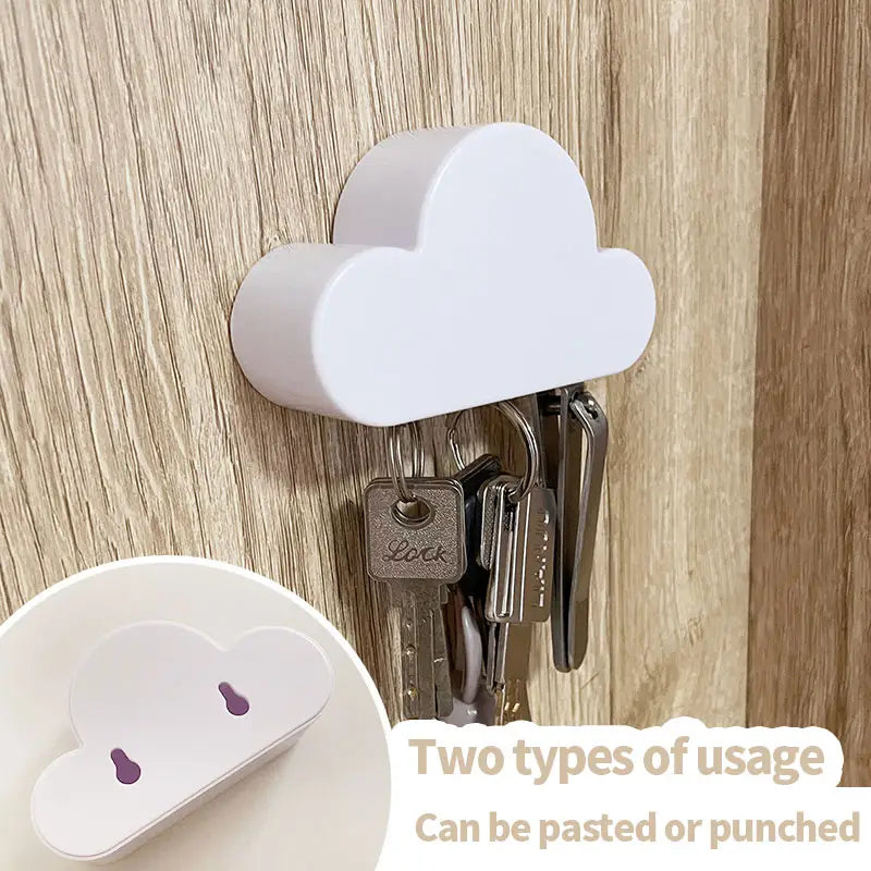 1pc Cloud Magnetic Key Hook with Sticky Ring Holder