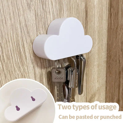 1pc Cloud Magnetic Key Hook with Sticky Ring Holder