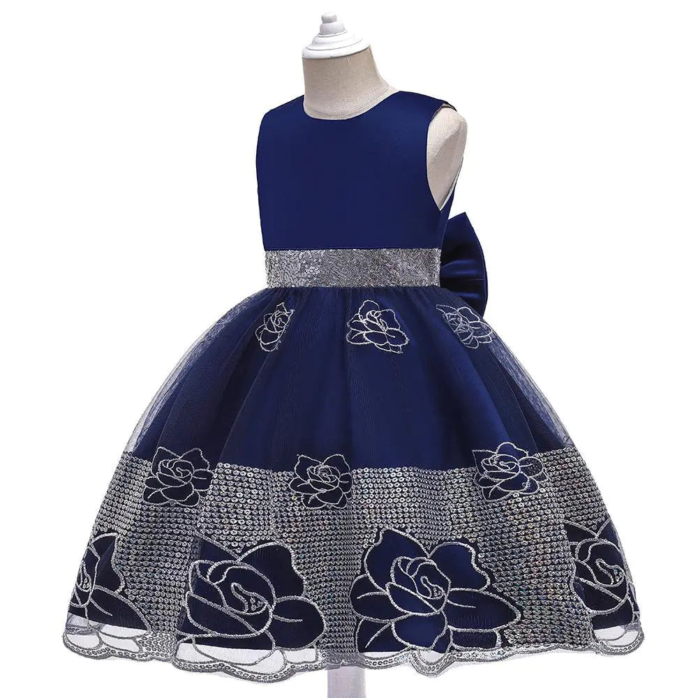 2023 New Embroidered Mesh Princess Dress for Girls