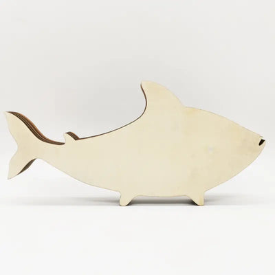 Wooden Fish Carving - Creative Ocean Art Desktop Decor