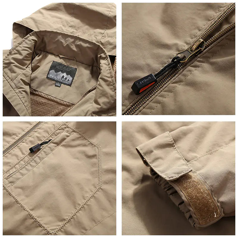 Men's Windproof Warm Casual Jacket for Outdoor Use