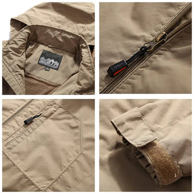 Men's Windproof Warm Casual Jacket for Outdoor Use