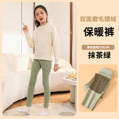 Girls' Warm Fleece Trousers for Winter Schoolwear