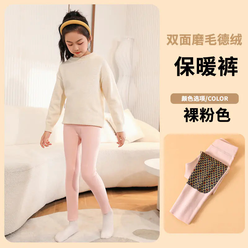 Girls' Warm Fleece Trousers for Winter Schoolwear