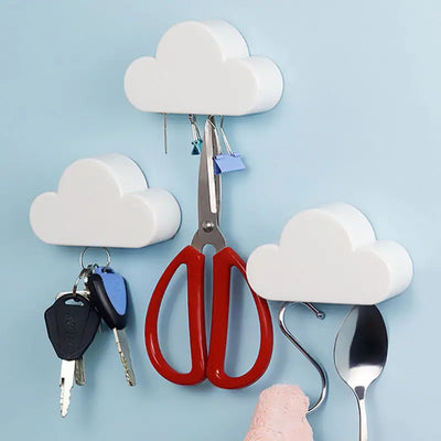 1pc Cloud Magnetic Key Hook with Sticky Ring Holder