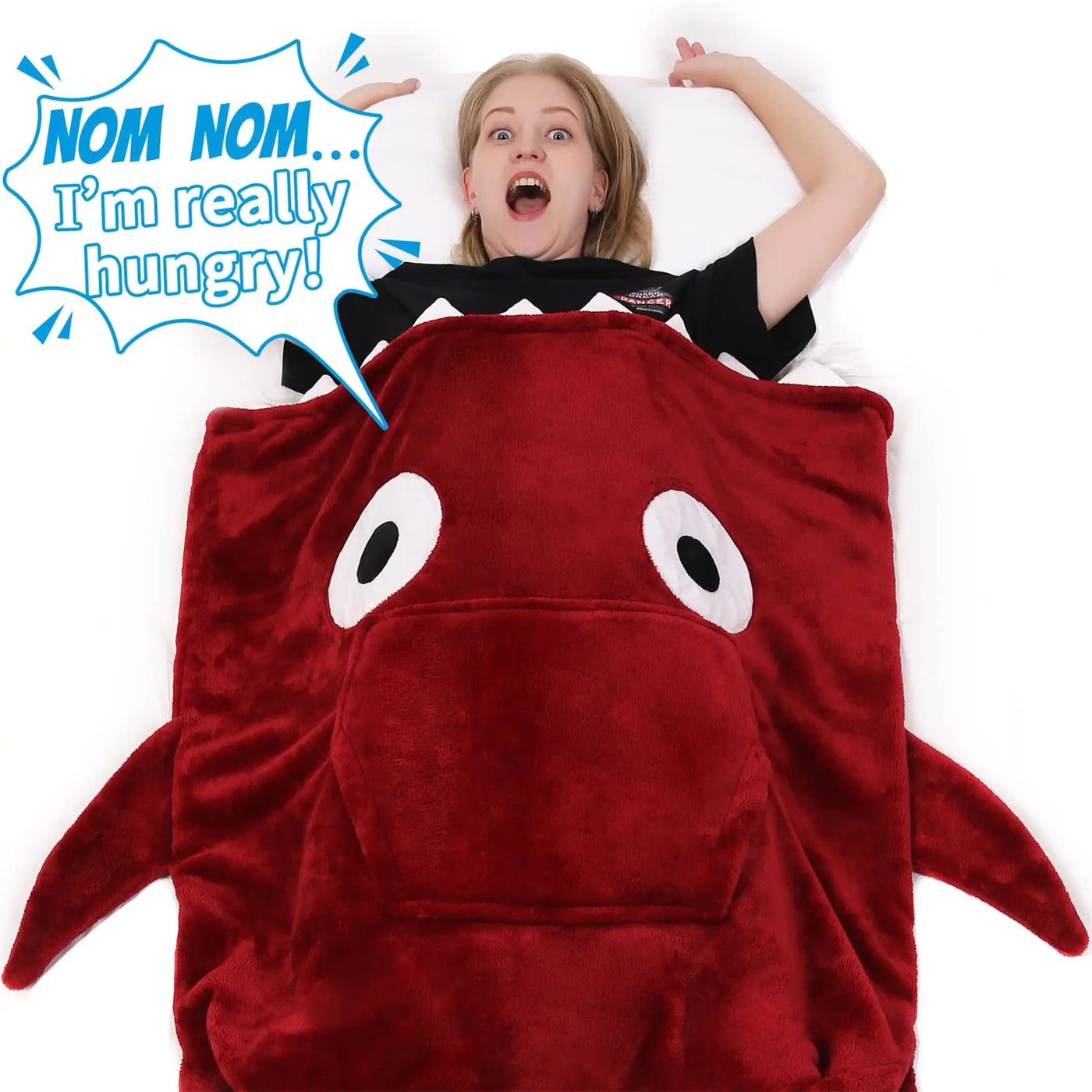 Cartoon Animal Gift Warm Blanket Shark Pajamas Set