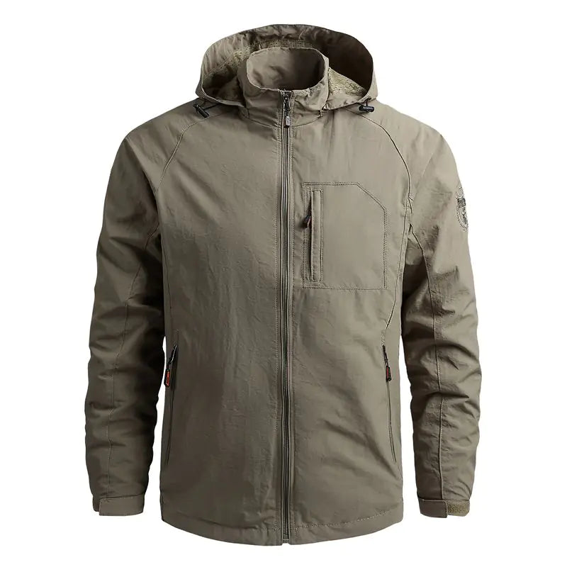 Men's Windproof Warm Casual Jacket for Outdoor Use