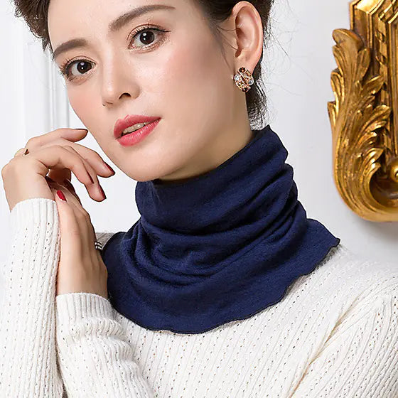 Autumn Winter 100% Wool Double-Layer Neck Warmer
