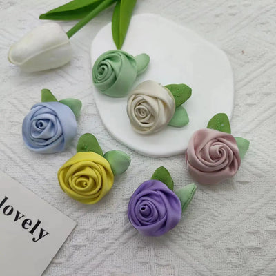 New Satin Rose and Leaf Hair Accessory for Apparel