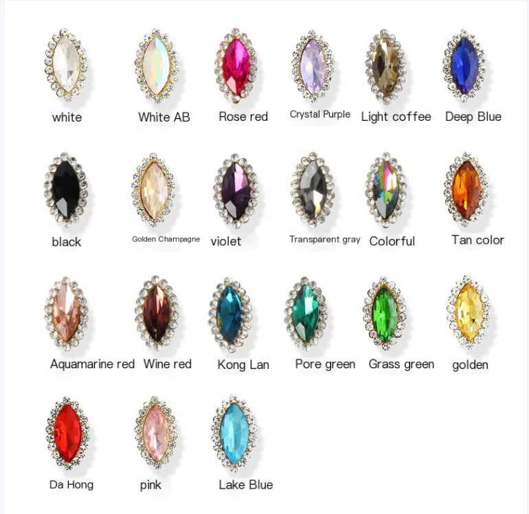 Colorful Glass Teardrop Rhinestone Hair Accessories