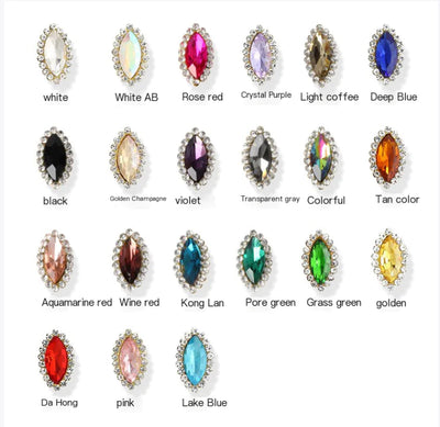 Colorful Glass Teardrop Rhinestone Hair Accessories