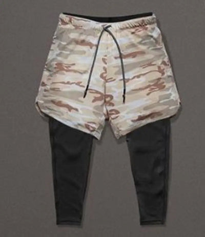 Men's 2-in-1 Quick Dry Running Gym Sports Shorts