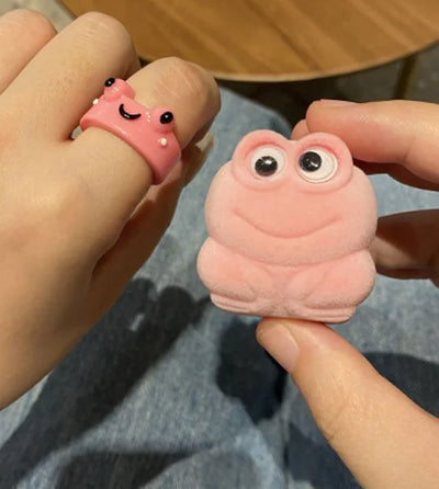 Cute Simple Boyfriend Exclusive Lonely Frog Ring