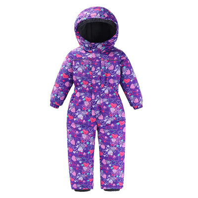 Winter New Kids' Warm One-Piece Printed Snowsuit