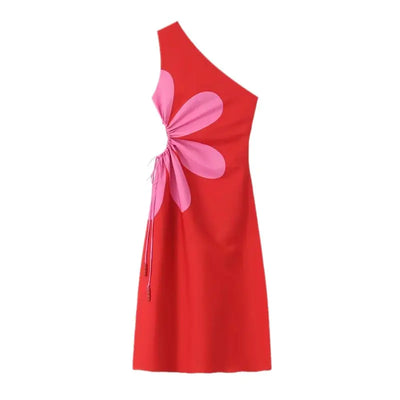2024 Fashionable Casual Asymmetrical Floral Dress