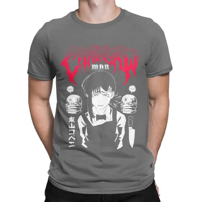 Men's Cotton T-Shirt with Retro Anime Scene Design