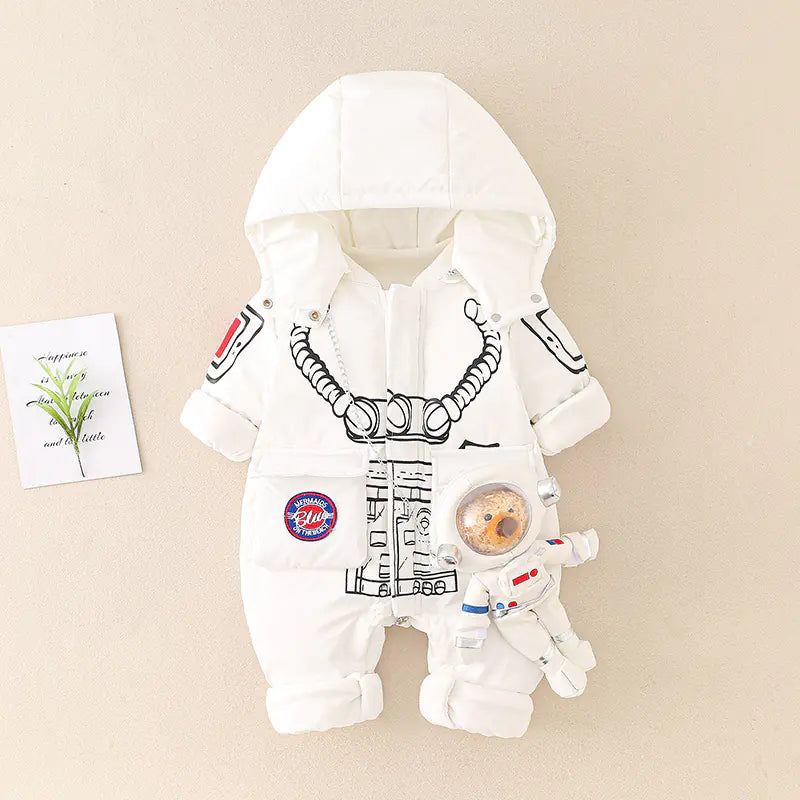 Baby Thickened Bear Onesie with Hood for Winter