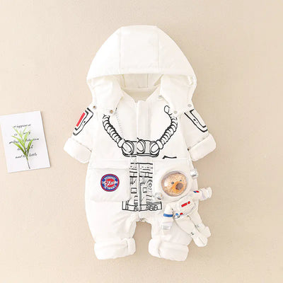 Baby Thickened Bear Onesie with Hood for Winter