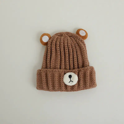 Knitted Bear Hat in Candy Color Woolen Style