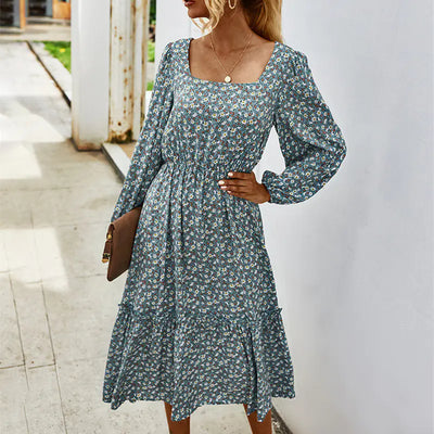 Elegant Long Sleeve Floral Dress for Women