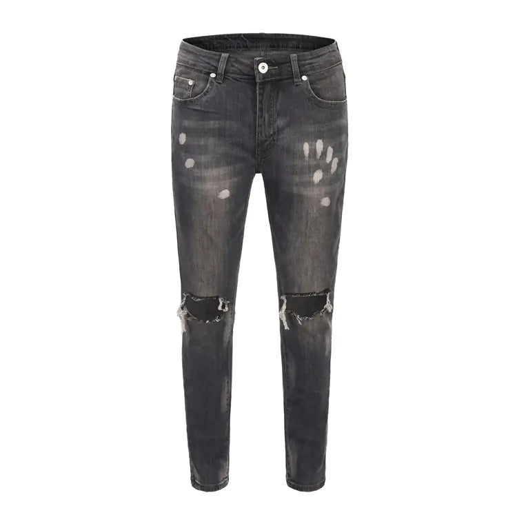 High Street Kanye Spray-Painted Slim-Fit Jeans