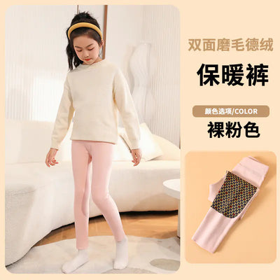 Girls' Warm Fleece Trousers for Winter Schoolwear