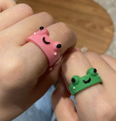 Cute Simple Boyfriend Exclusive Lonely Frog Ring