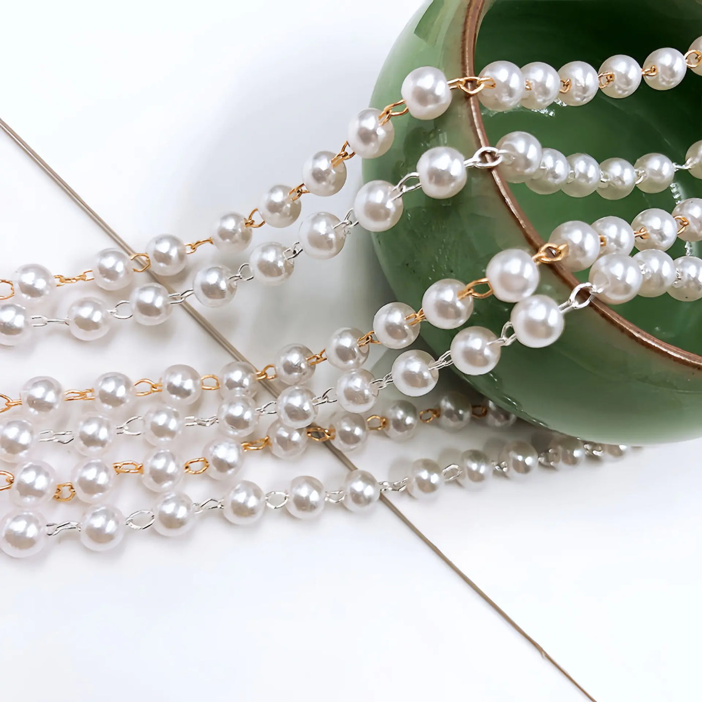 DIY Pearl Chain Earring Kit with Beads and Accessories