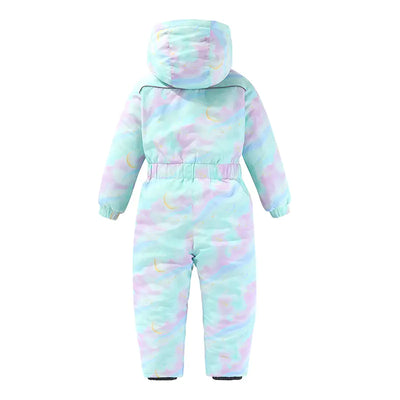 Winter New Kids' Warm One-Piece Printed Snowsuit