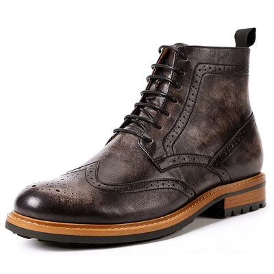 Casual Men's Leather Round Toe Boots