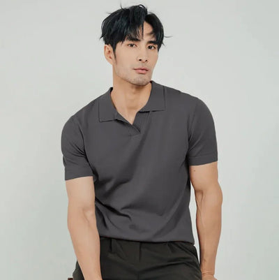 Classic Knit Lapel Polo Shirt for Men - ActOn